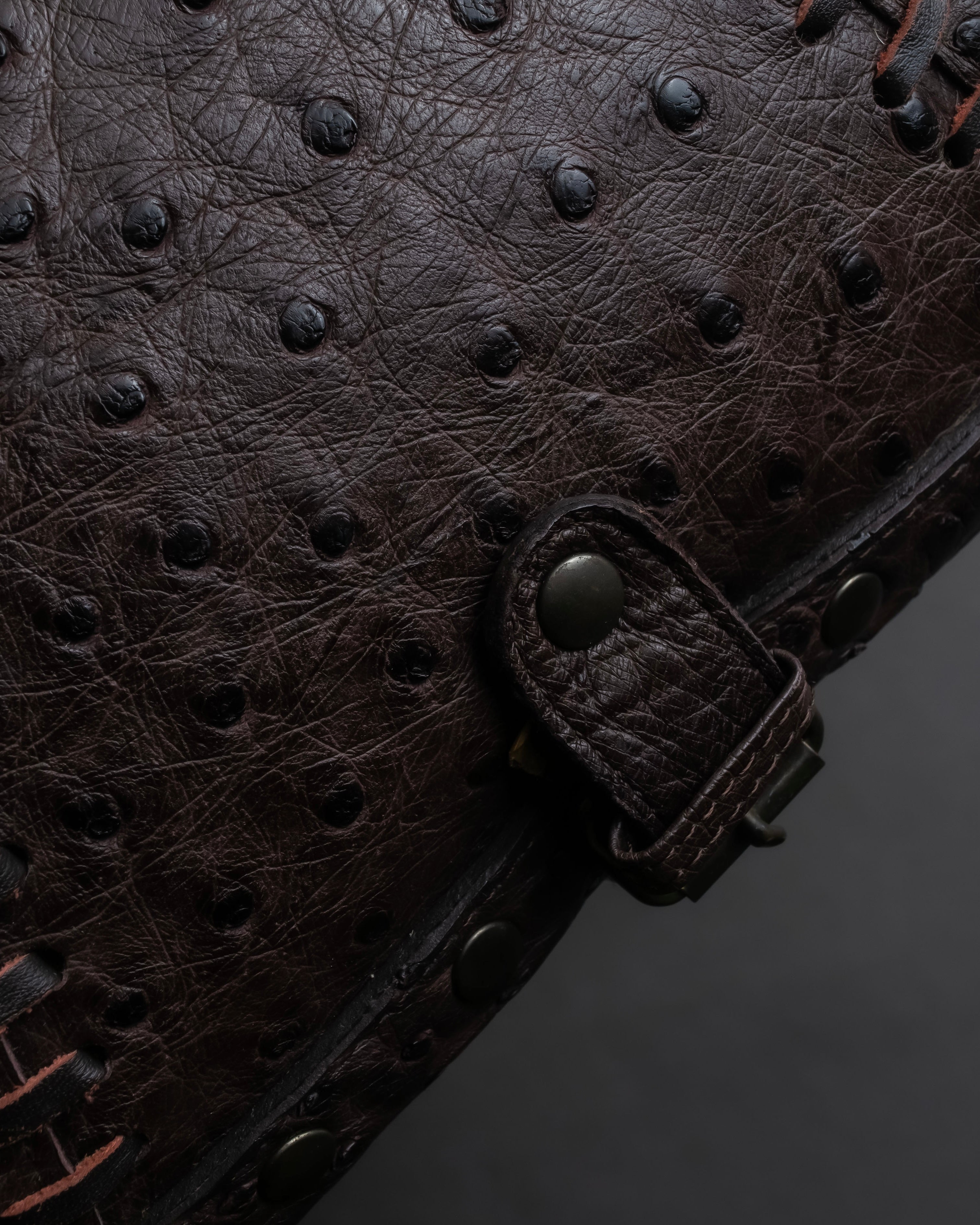"Vintage JRA standard ostrich leather bag"