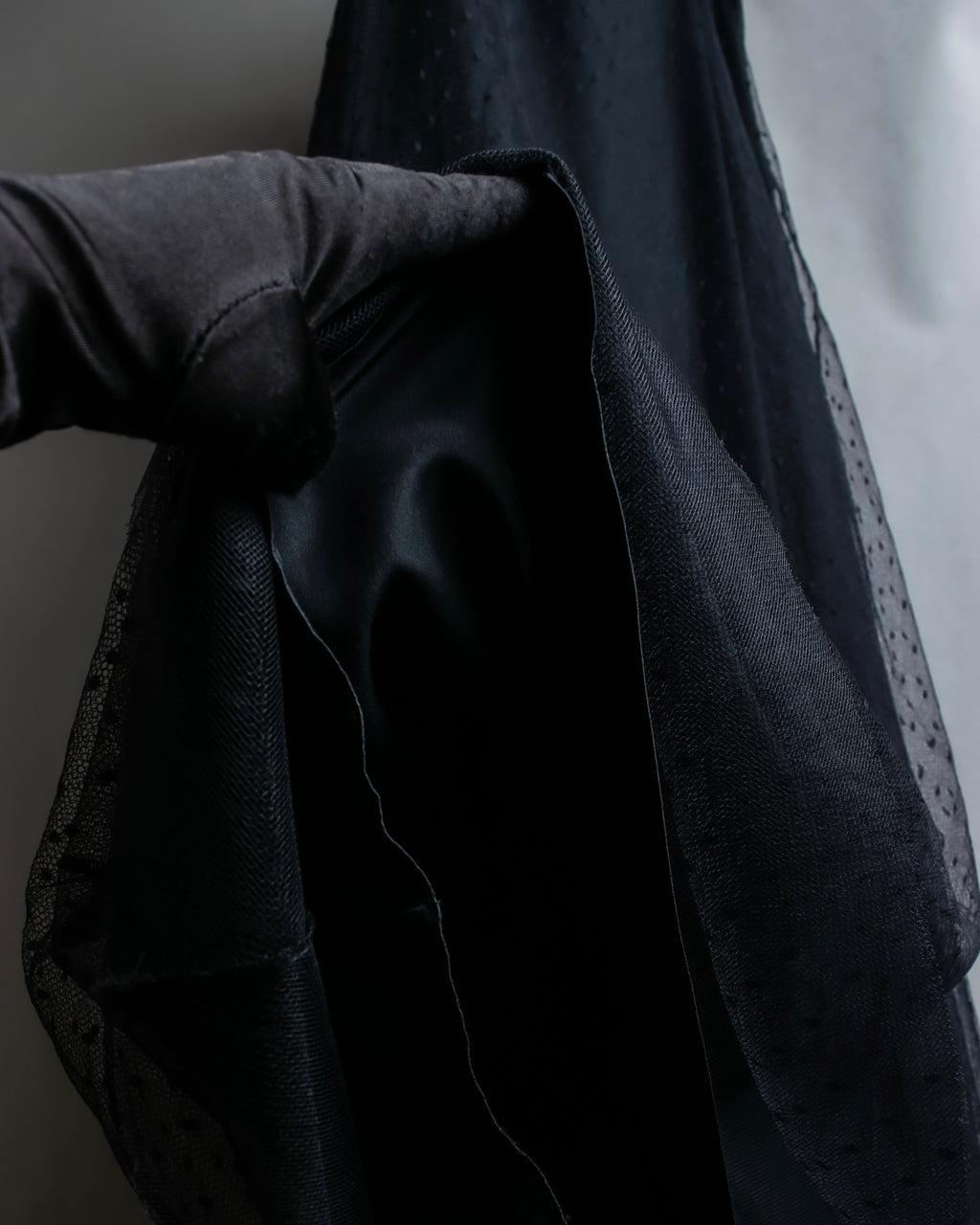 "RED VALENTINO" Polka dot pattern tulle flared skirt