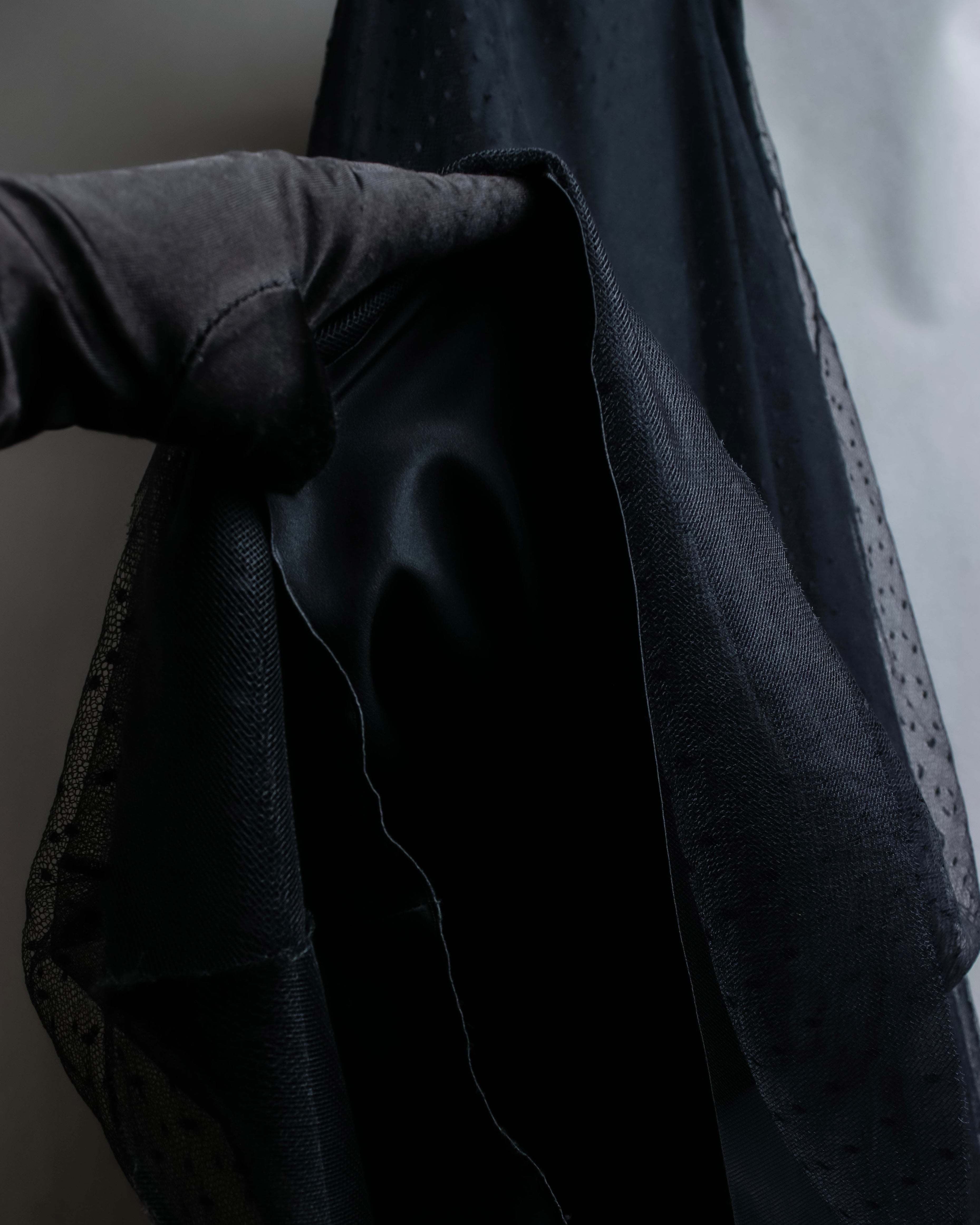 "RED VALENTINO" Polka dot pattern tulle flared skirt