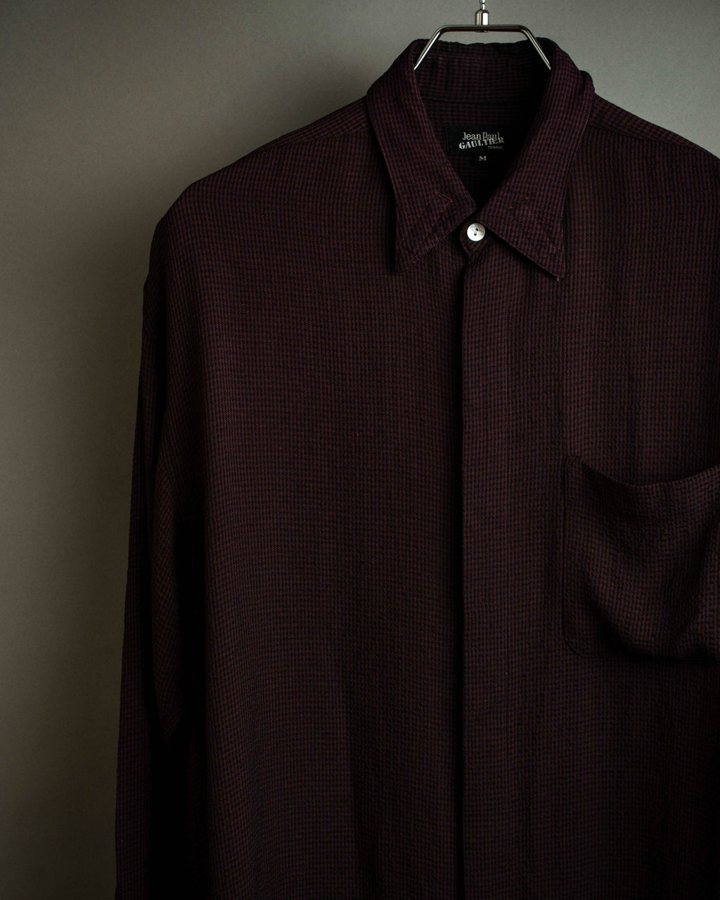 "JEAN PAUL GAULTIER" Draping form burgundy shirt