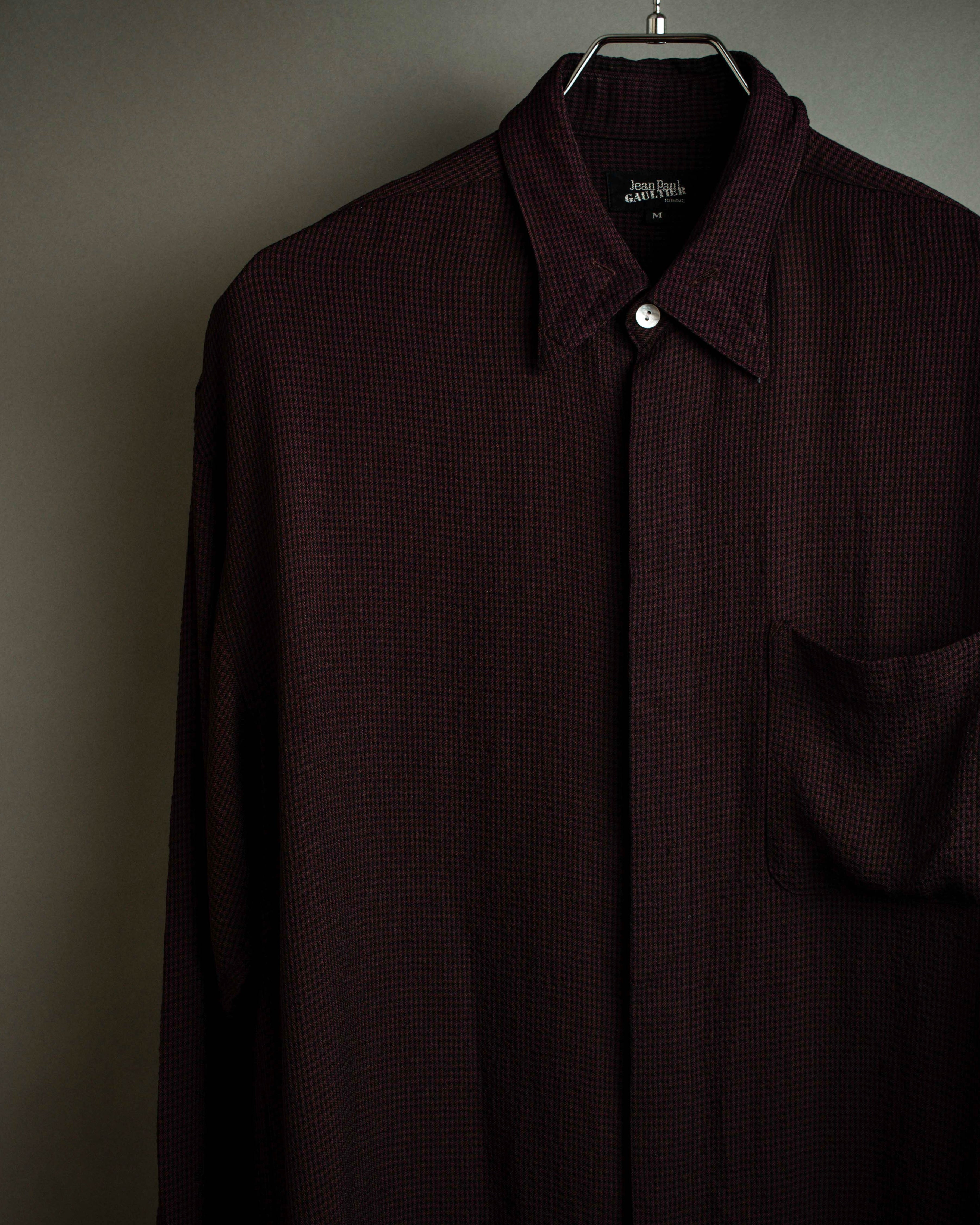 "JEAN PAUL GAULTIER" Draping form burgundy shirt