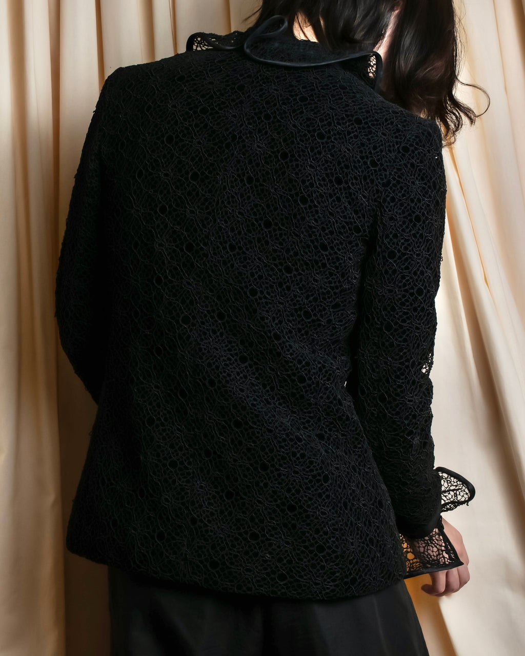 "JEAN-LOUIS SCHERRER" Lace frill design ribbon attached jacket