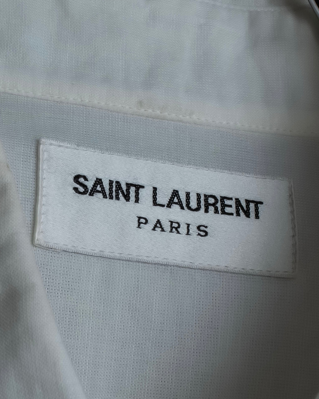 "Saint Laurent" 22SS Ribbon lace design tuxedo shirt