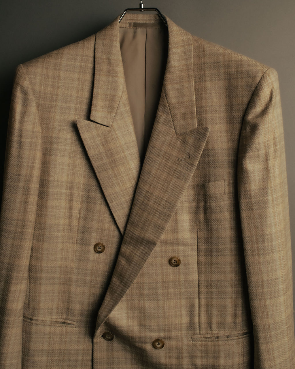 “Christian Dior MONSIEUR” 80’s-90’s Silk blend checked double breasted blazer