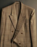 “Christian Dior MONSIEUR” 80’s-90’s Silk blend checked double breasted blazer