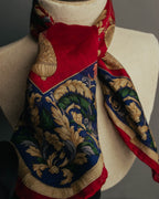 “CELINE” 80’s-90’s Baroque carriage motif mini scarf