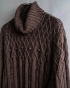 "Vintage cable knit turtleneck sweater"