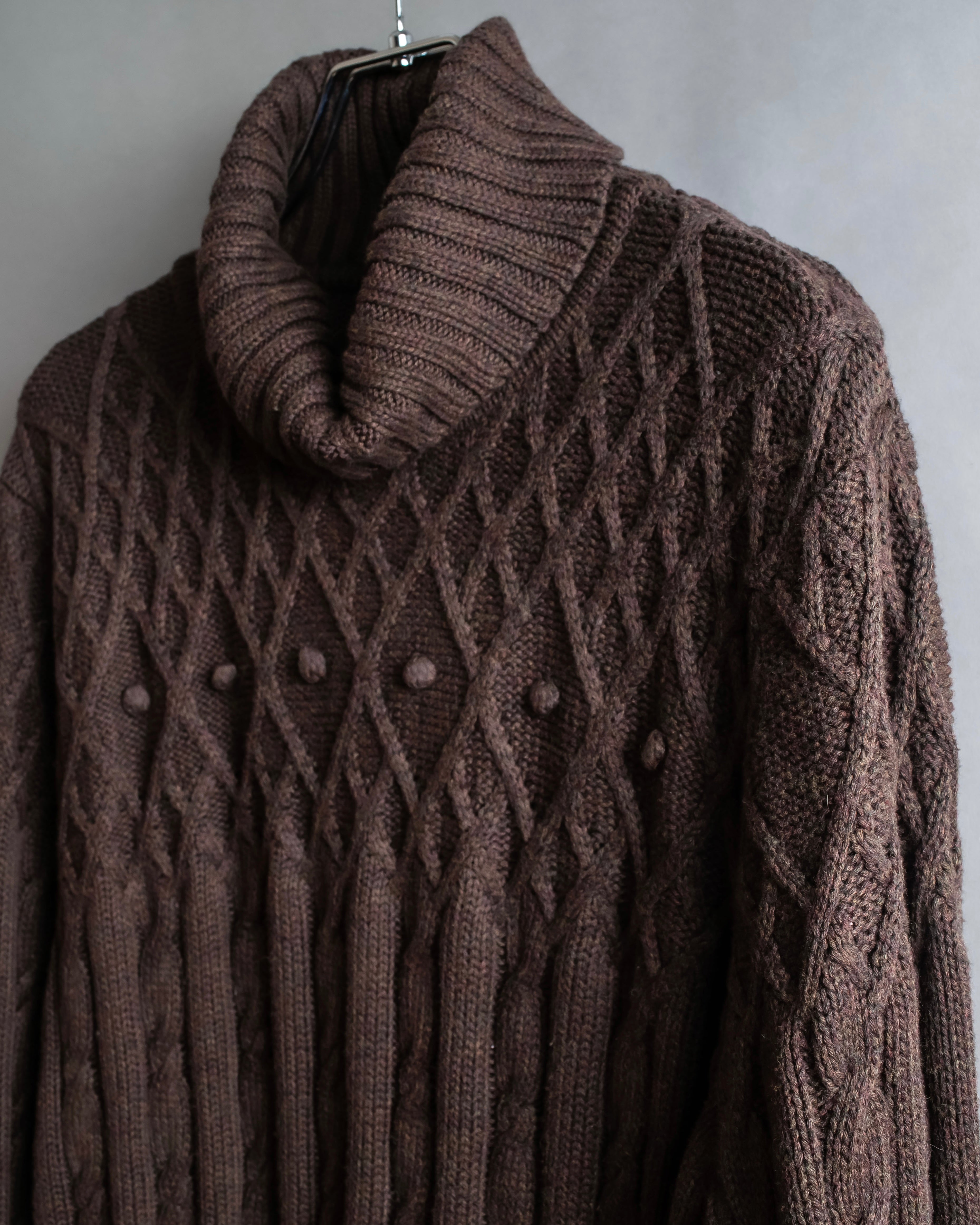 "Vintage cable knit turtleneck sweater"