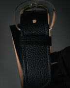 “Maison Margiela” 2016-2022 Clear calendar buckle grained leather belt