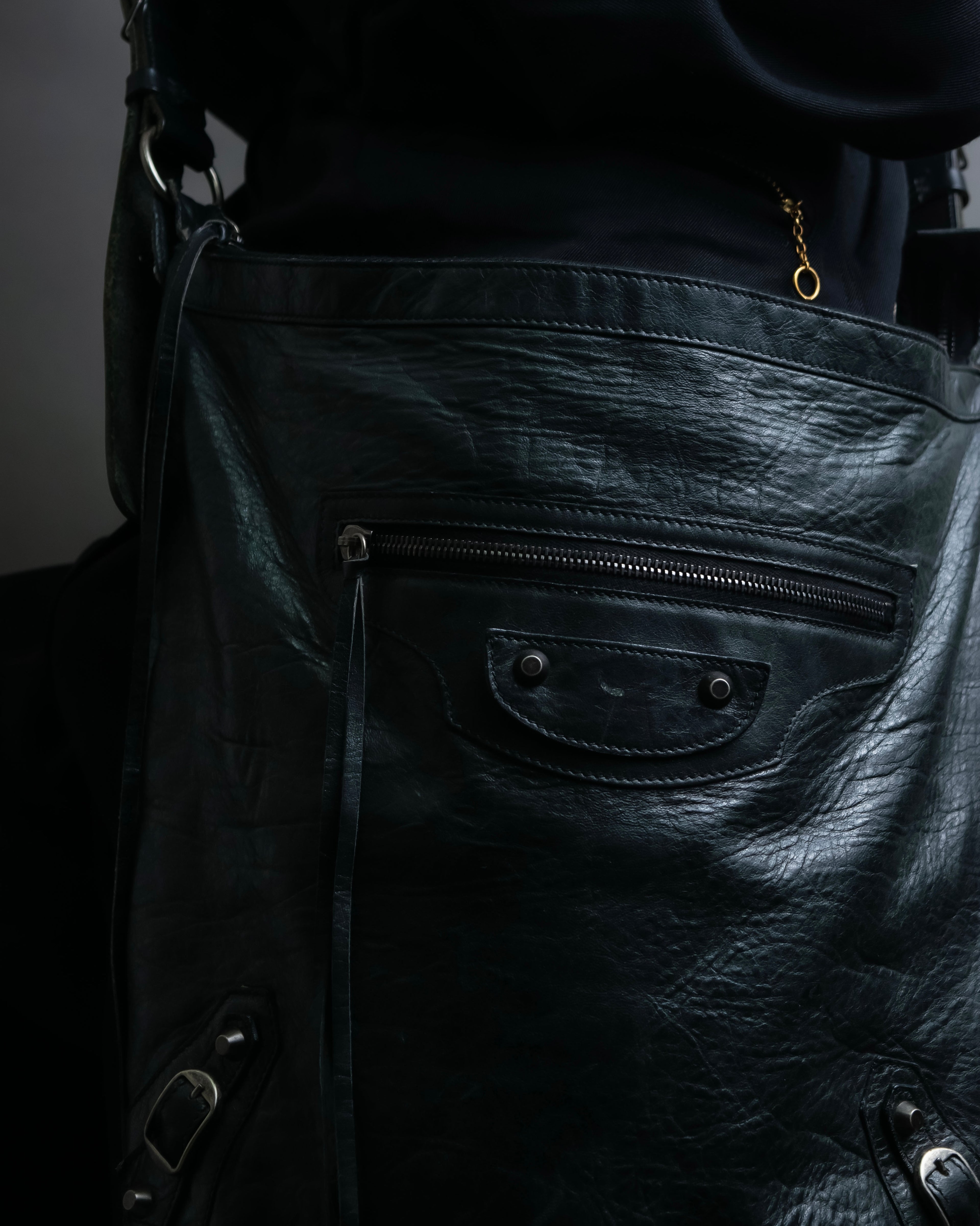 “BALENCIAGA” The Day leather shoulder bag