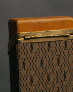"Yves Saint Laurent" 70's-80's Vintage monogram canvas leather cigarette case