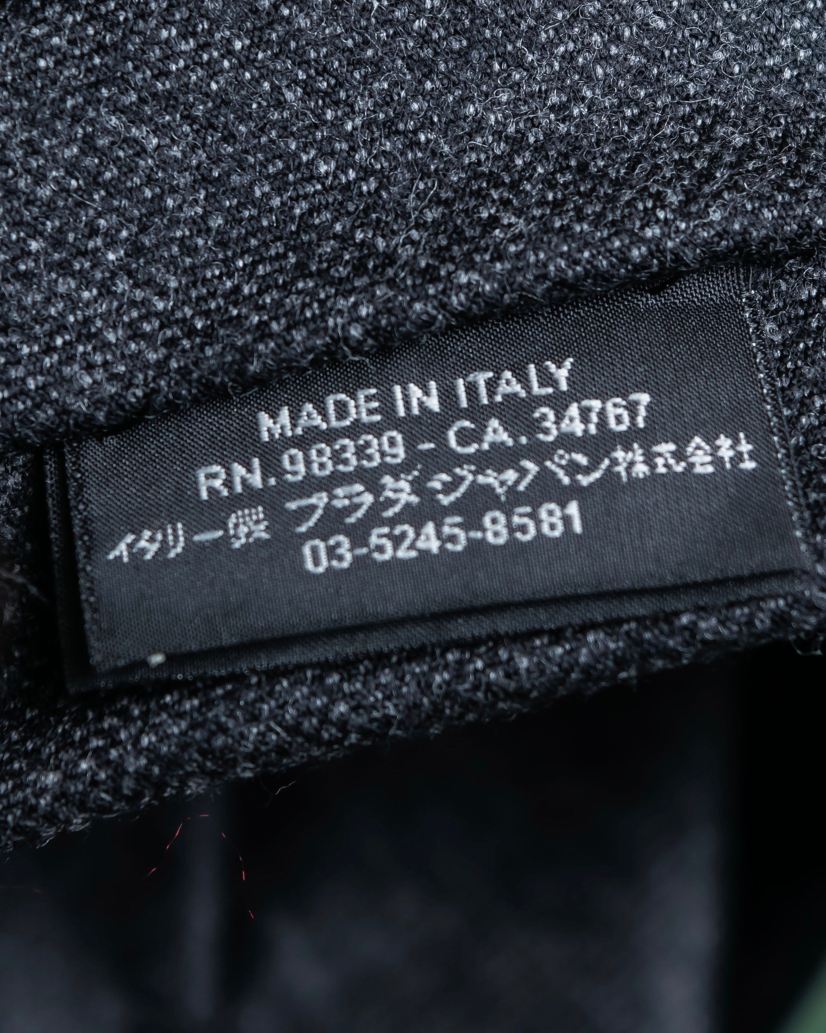 "PRADA" Heather gray wool narrow neck tie