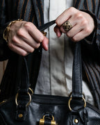 "YVES SAINT LAURENT" Gold parts design Muse toe leather bag