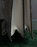 "YVES SAINT LAURENT" Large tab detail white leather shoulder bag