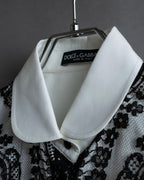"Dolce &amp; Gabbana" Flower engraved lace design shape fit shirt