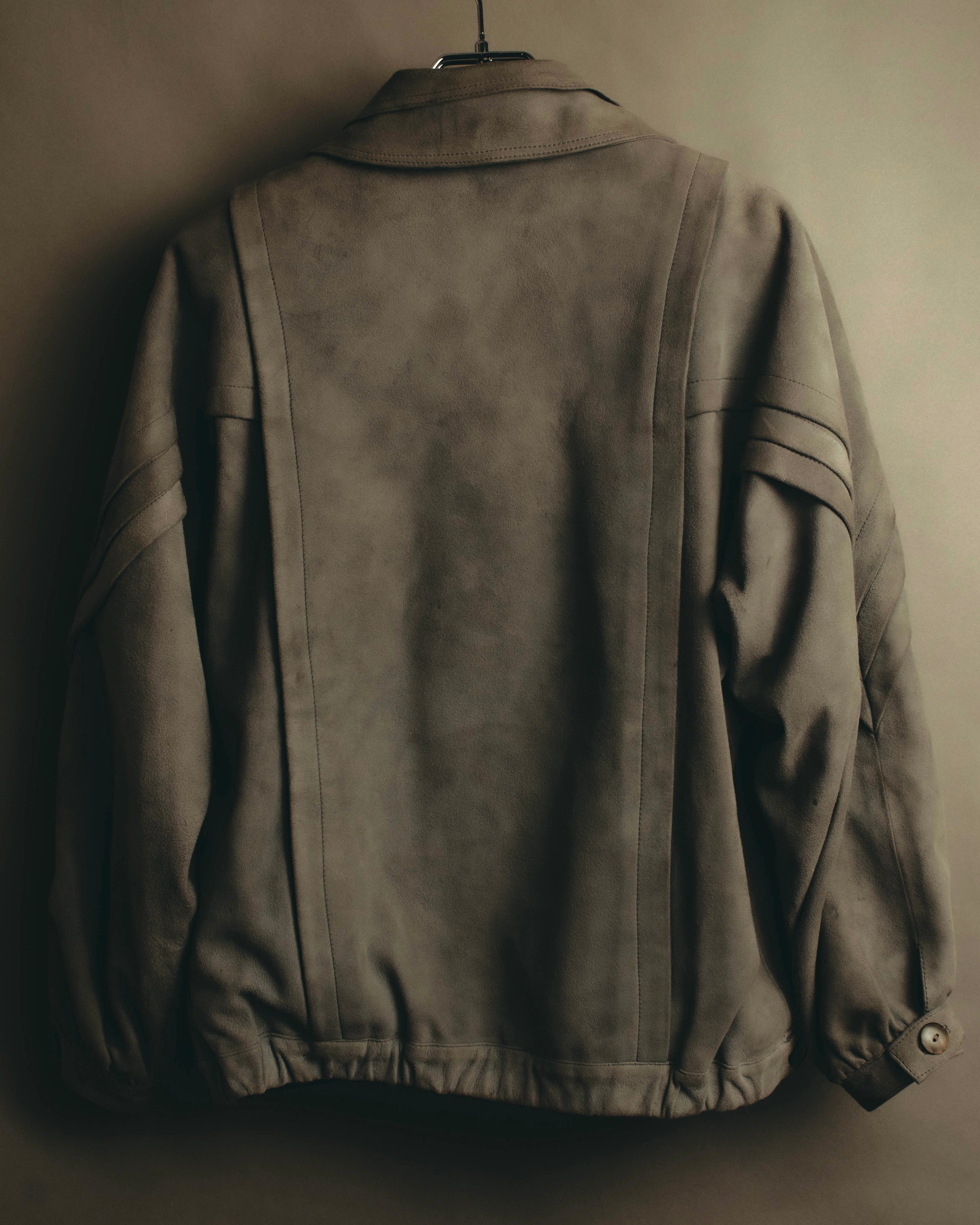 -SPECIAL- “LOEWE” 80’s-early 90’s Taupe suede leather blouson jacket