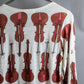 "TSUMORI CHISATO" Musical instrument pattern box silhouette long sleeve knit T-shirt