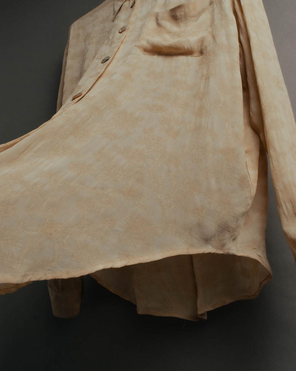 "FENDI" 80's-90's Draped rayon jacquard shirt