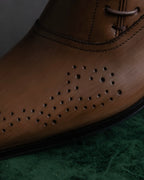 "KATHARINE HAMNETT" Perforated square toe lace-up leather shoes