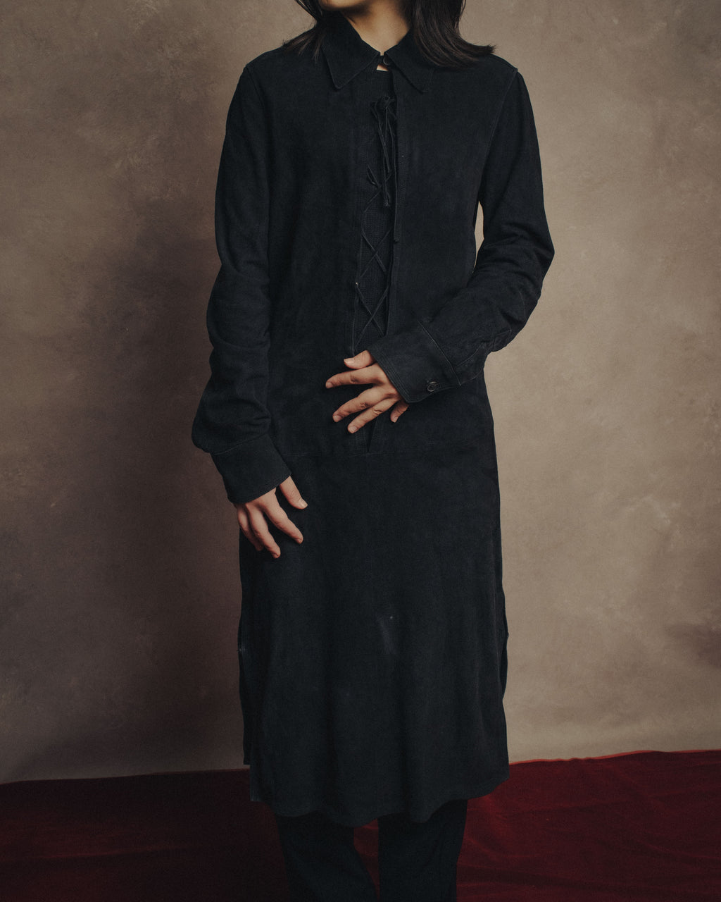 -SPECIAL- “Yves Saint Laurent rive gauche” 2001-2004 Suede lace-up safari dress