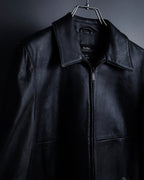 "Weekend Max Mara" Minimalist design center zip-up leather jacket