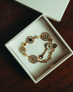 "Christian Dior" 20's Iridescent mother of pearl charm bracelet