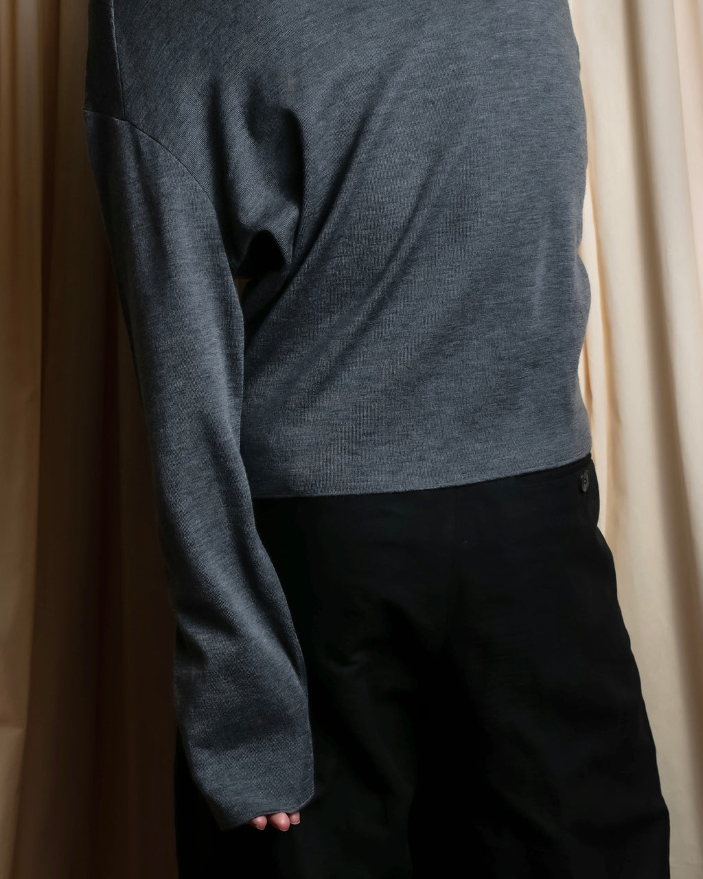 "JIL SANDER" Polo collar design wool knit pullover