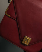 “Cartier” 80’s-90’s Must de Cartier burgundy leather shoulder bag