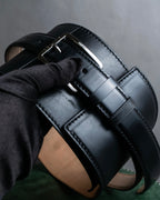 "CELINE" Double buckle belt leather corset belt