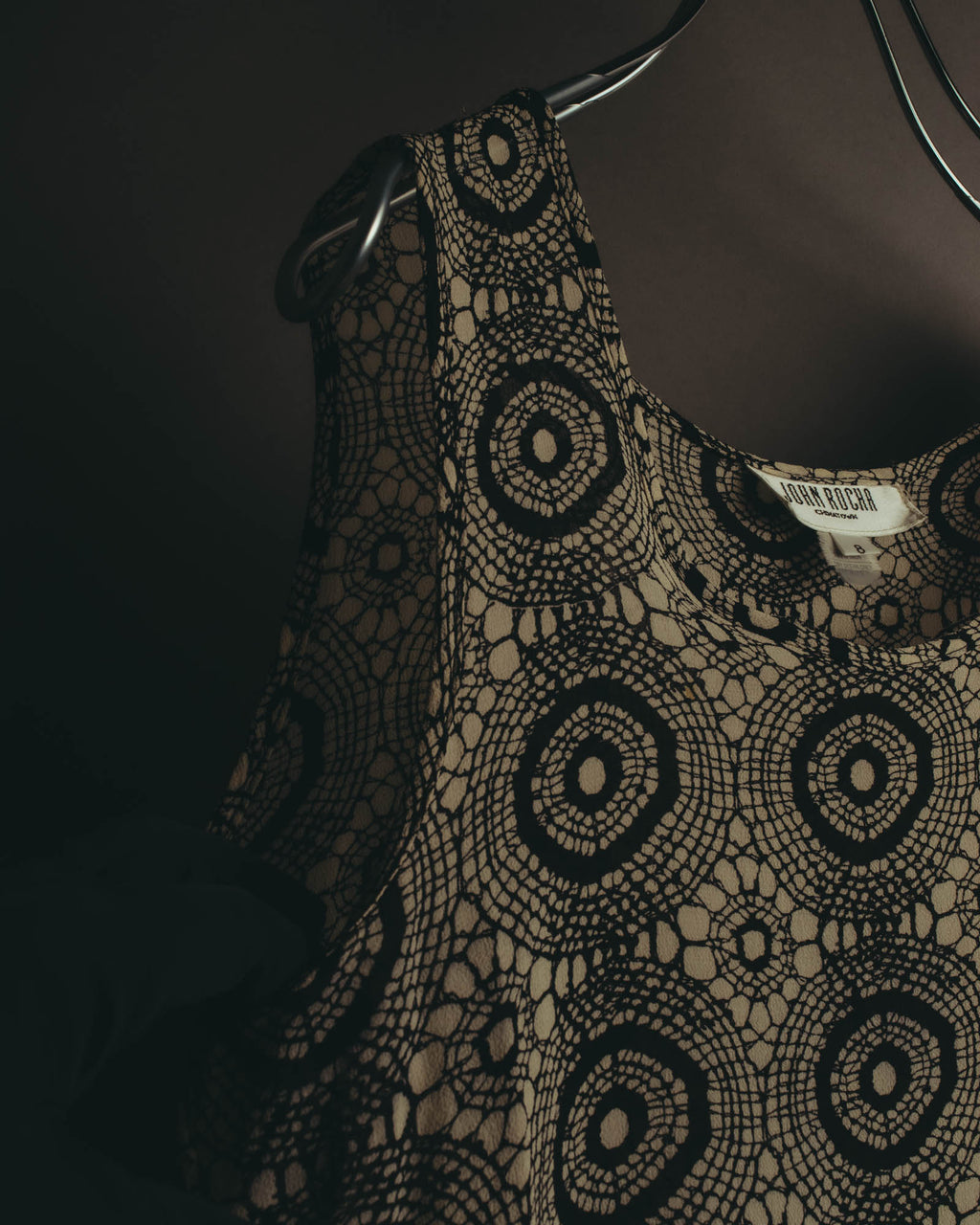 "John Rocha Chinatown" 80's Sleeveless patterned mini dress