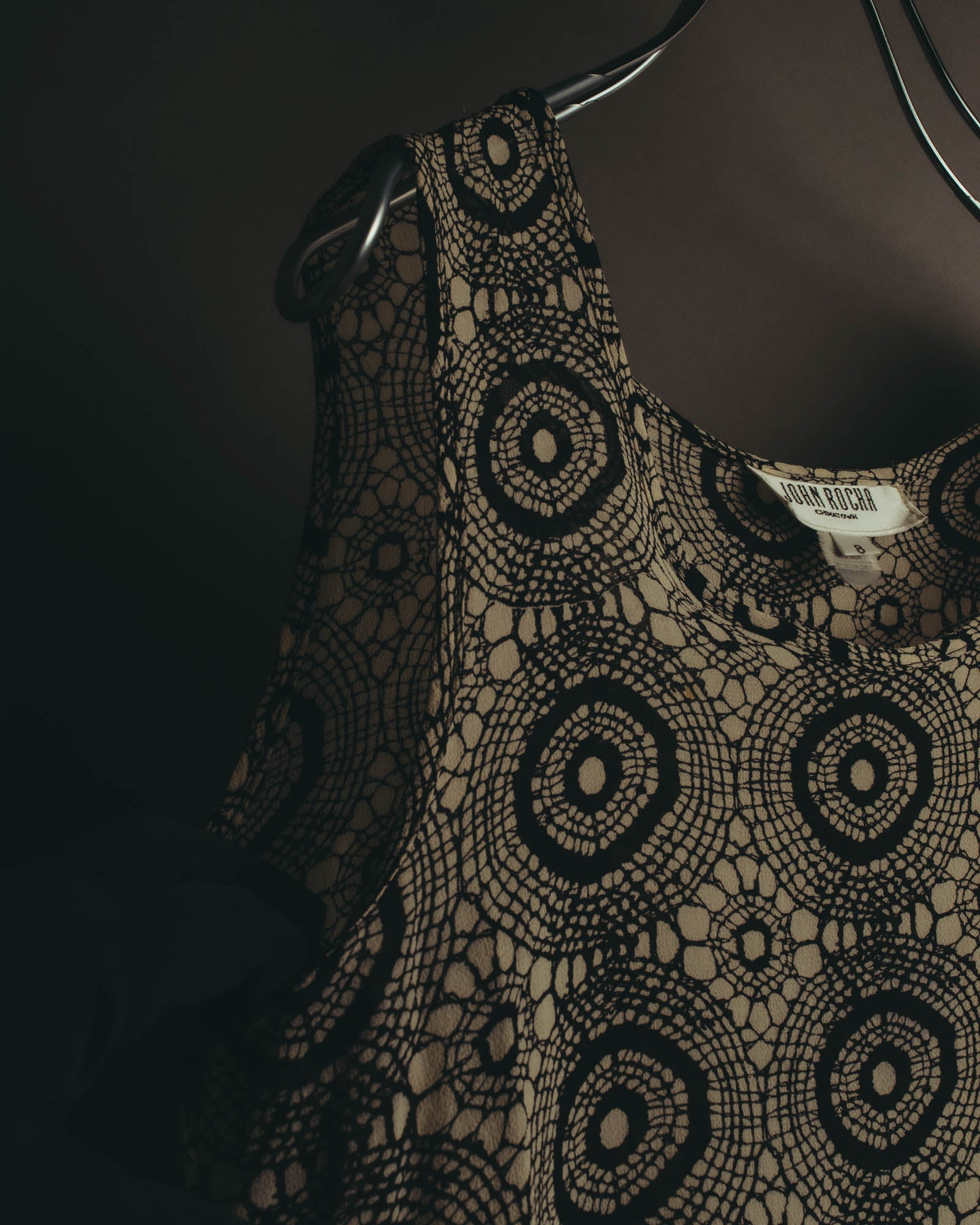 "John Rocha Chinatown" 80's Sleeveless patterned mini dress