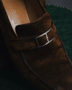 "HERMES" 00’s suede h buckle heeled loafers