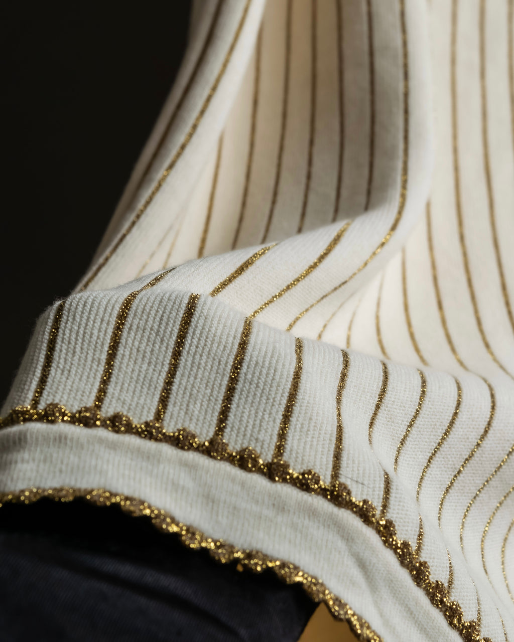 "GUCCI" Gold stripe knit maxi skirt