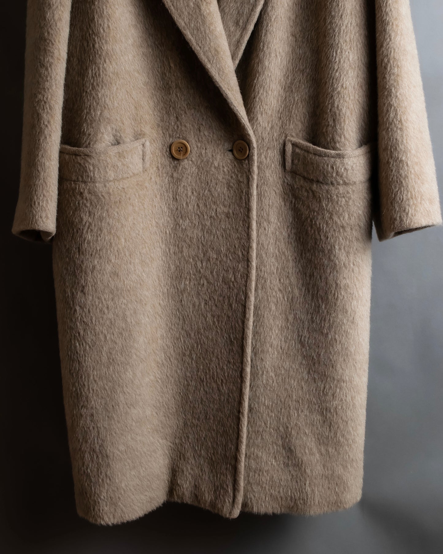 "FIODELLA RUBINO" Brushed beige double breasted chester coat