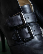 Alexandar McQueen" Studs & belt design heel boots