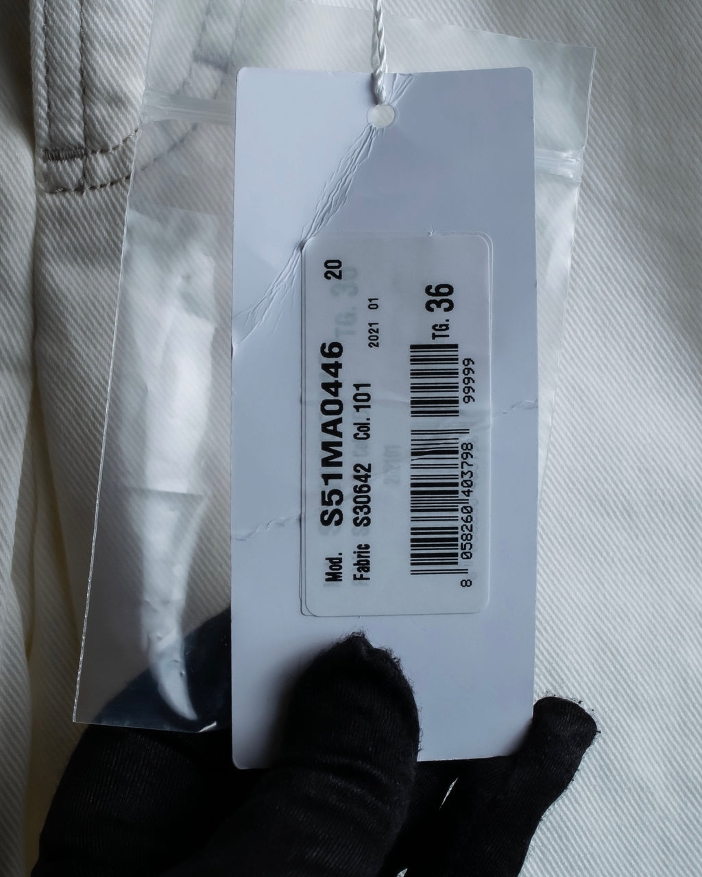 "MAISON MARGIELA" 21SS Washed raw cut flared cropped denim pants