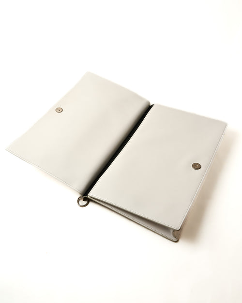 JIL SANDER/ Calf Leather Rectangle Shoulder Bag White