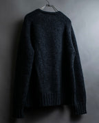 "Saint Laurent" Long-haired wool charcoal tone knit pullover
