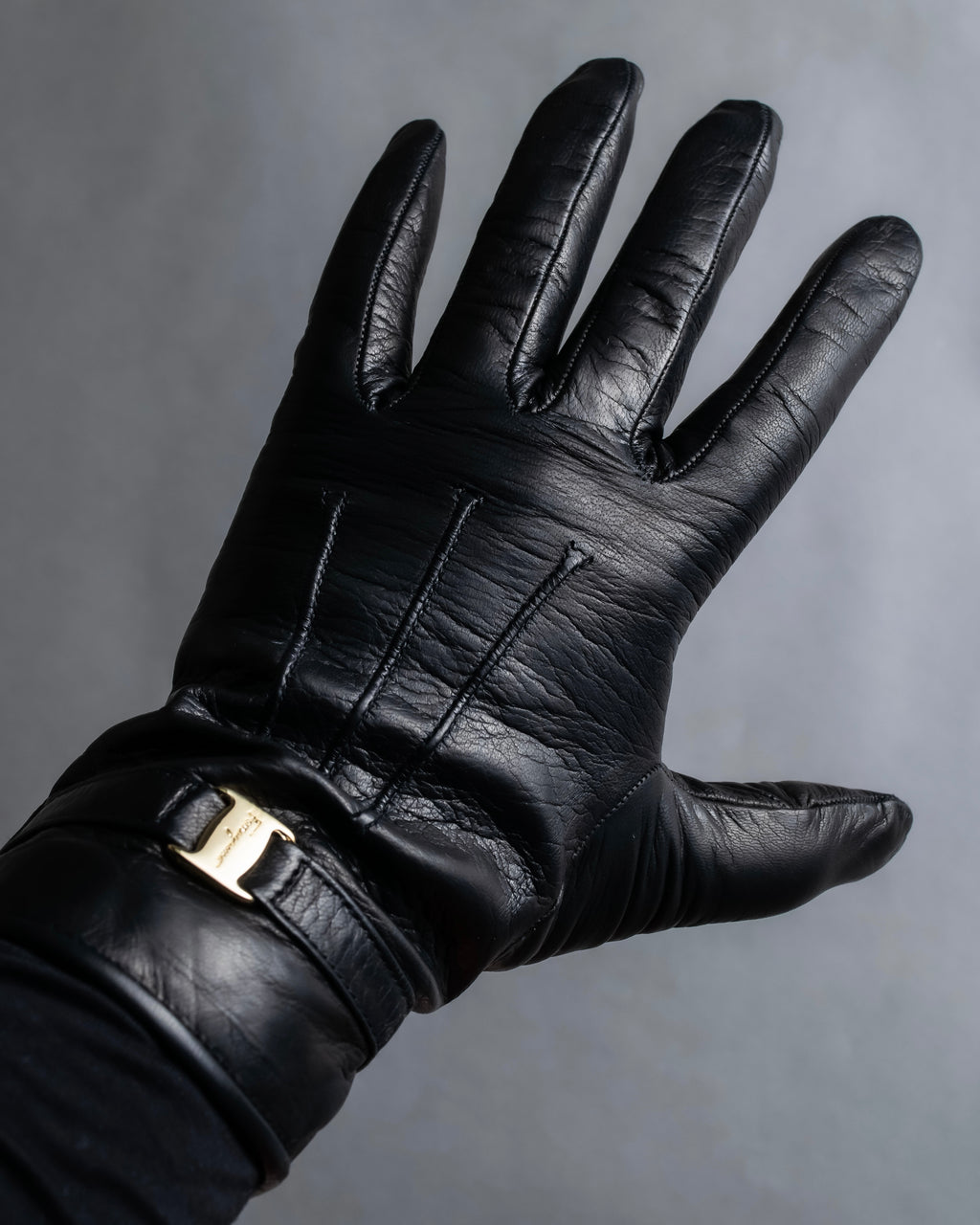 "Salvatore Ferragamo" Gancini motif leather gloves