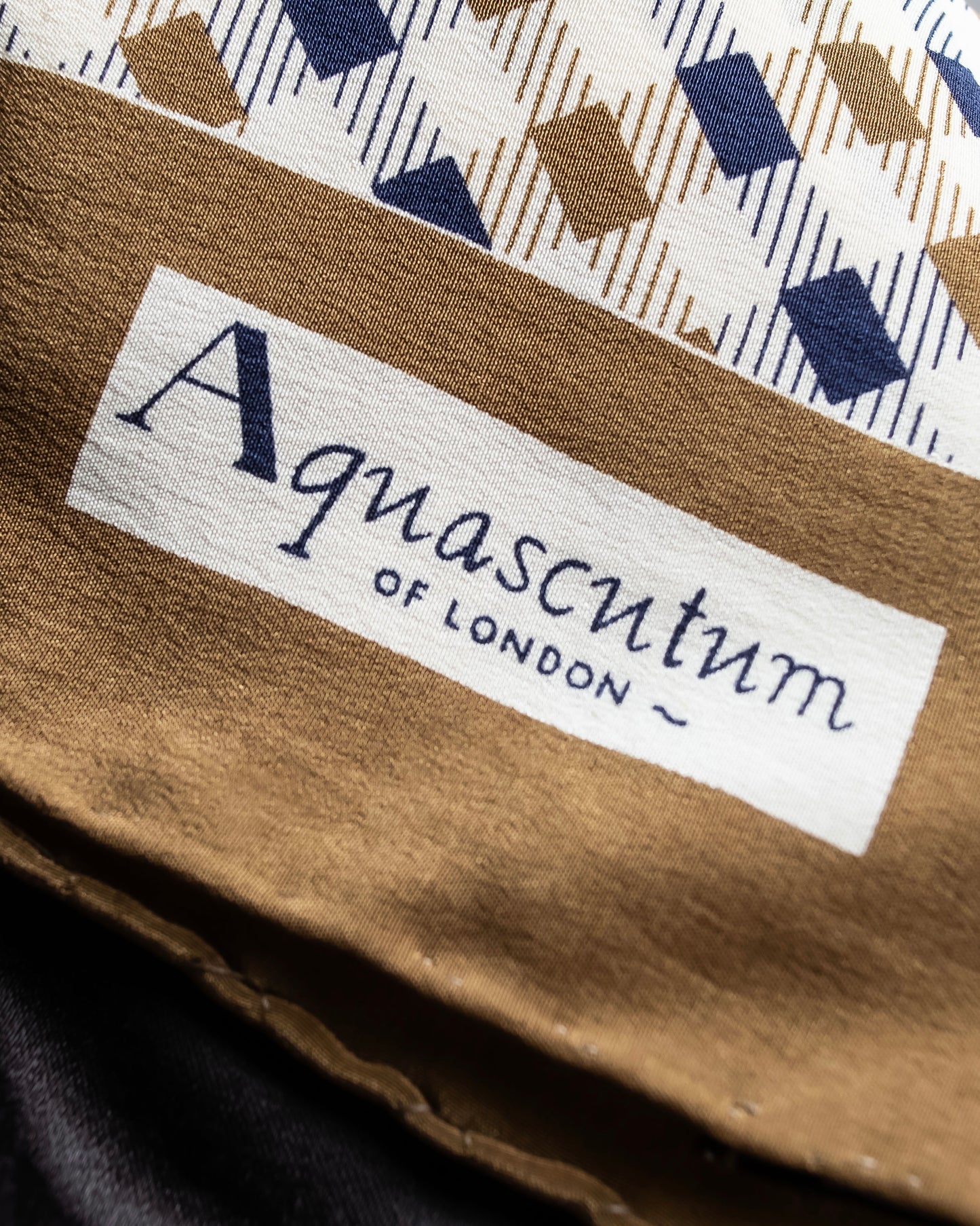 "Aquascutum" 100% silk block check pattern scarf