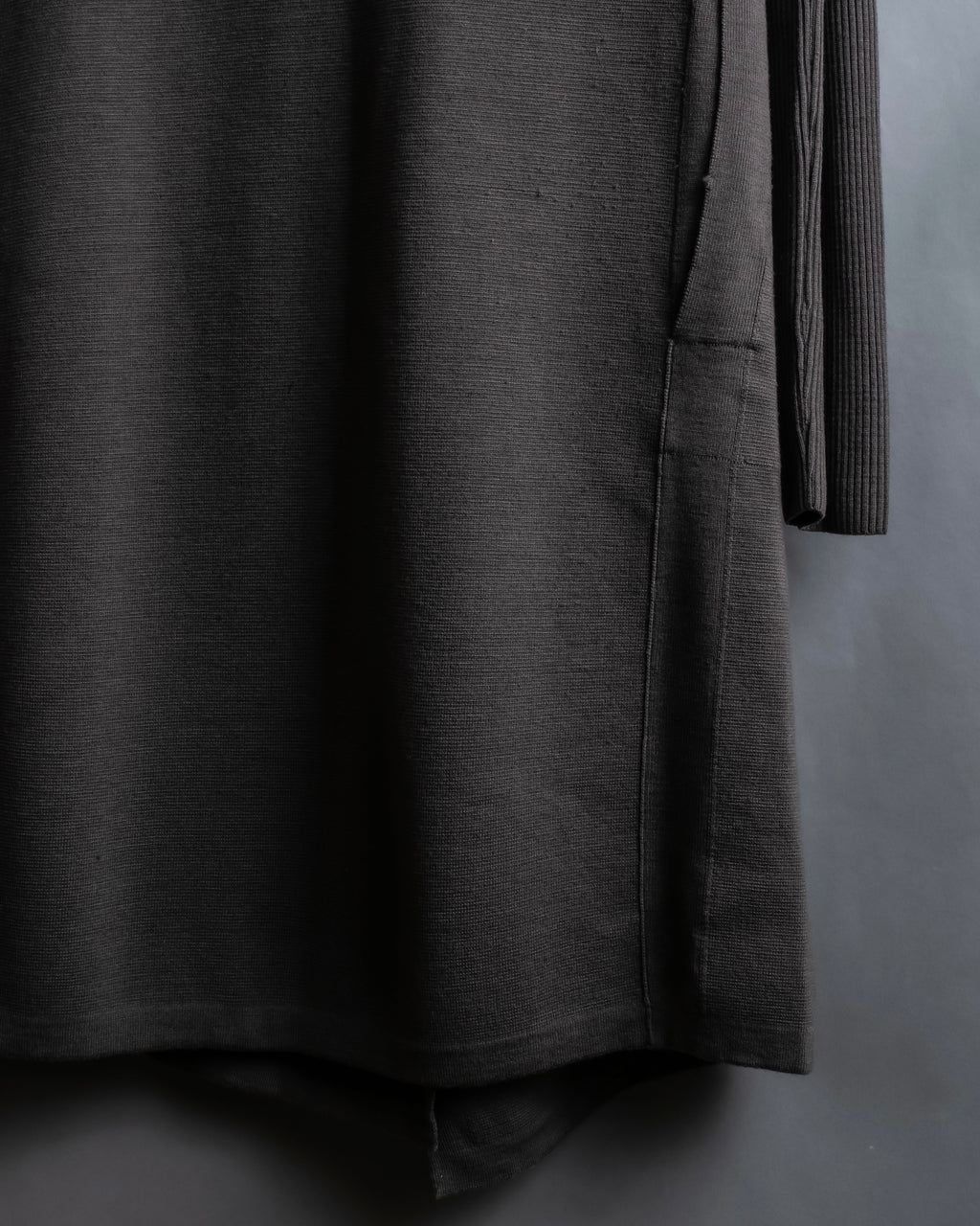 "Rick Owens" 12AW asymmetrical hooded knit cardigan