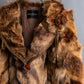 Vintage gradient fur hooded jacket