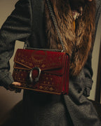 -SPECIAL- "GUCCI" 2010's-20's Collectible gucci garden embellished leather dionysus chain shoulder bag