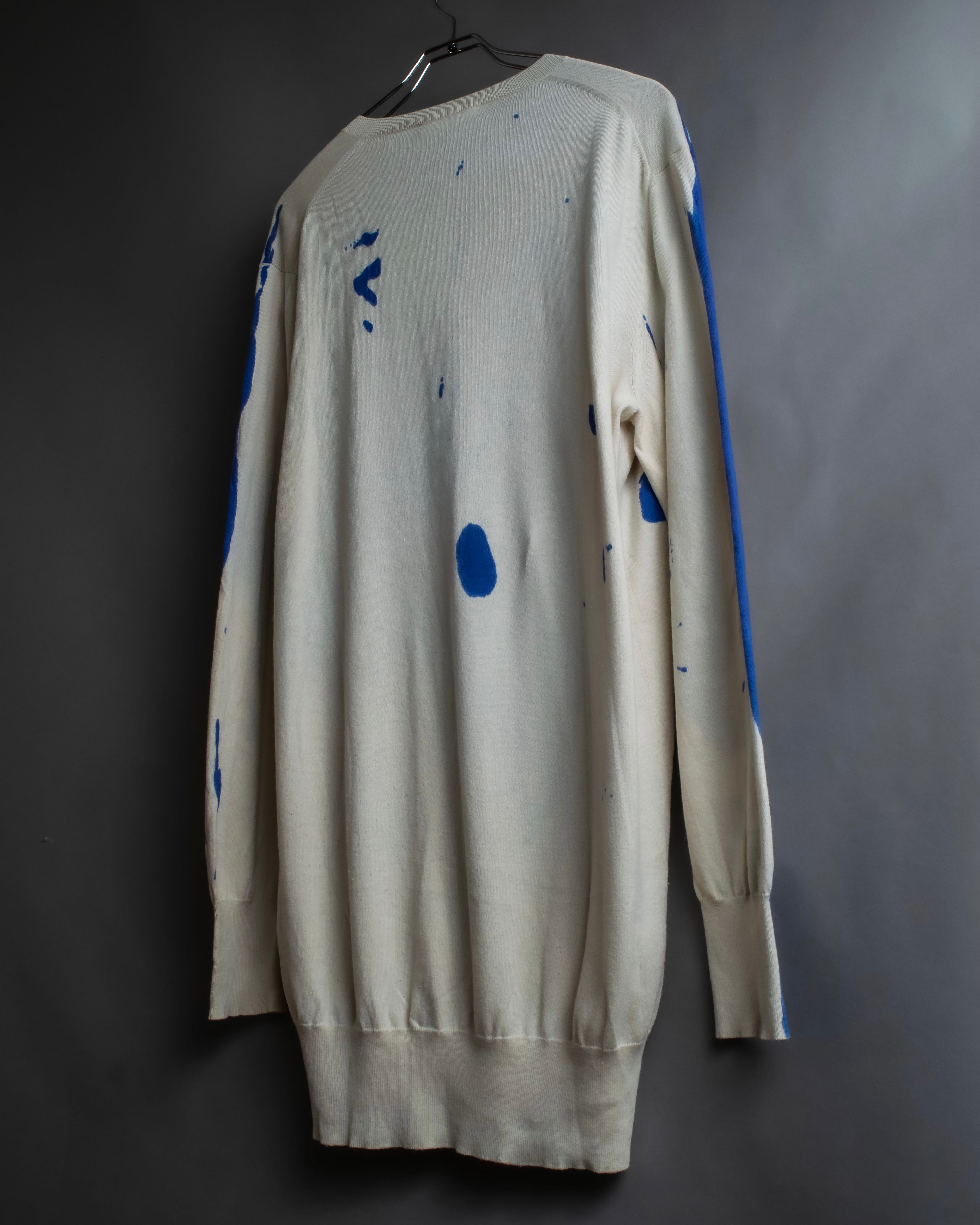 "Alexander McQueen" Painted oversized V-neck knit