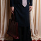 "PRADA" Short length tailored jacket & cropped skirt navy color set up