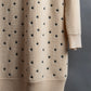 "Christian Dior" Star print frill detail cable knit tunic pullover