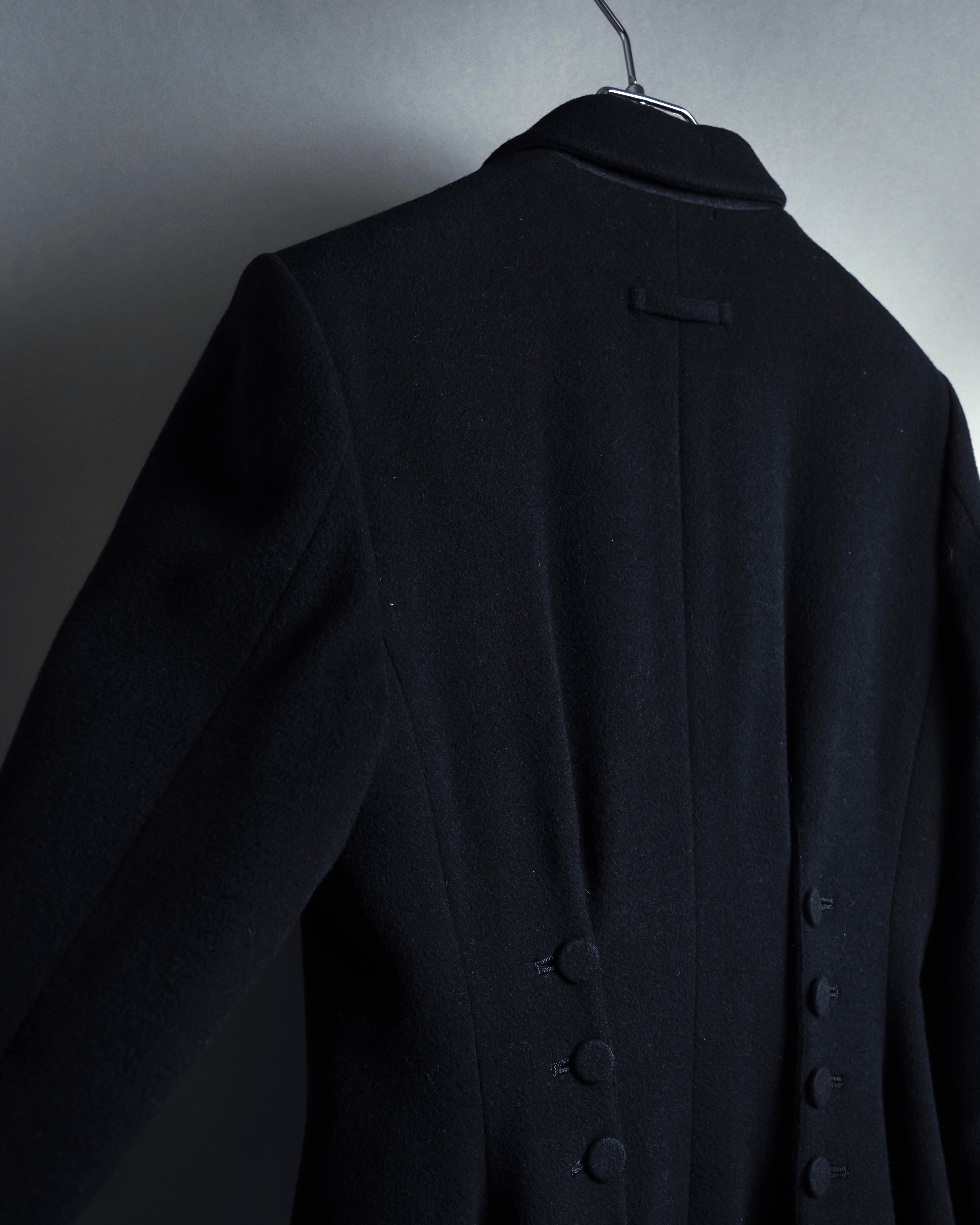 -SPECIAL- "JEAN PAUL GAULTIER"
 90's-00's Waist shape A-line silhouette black color super long coat