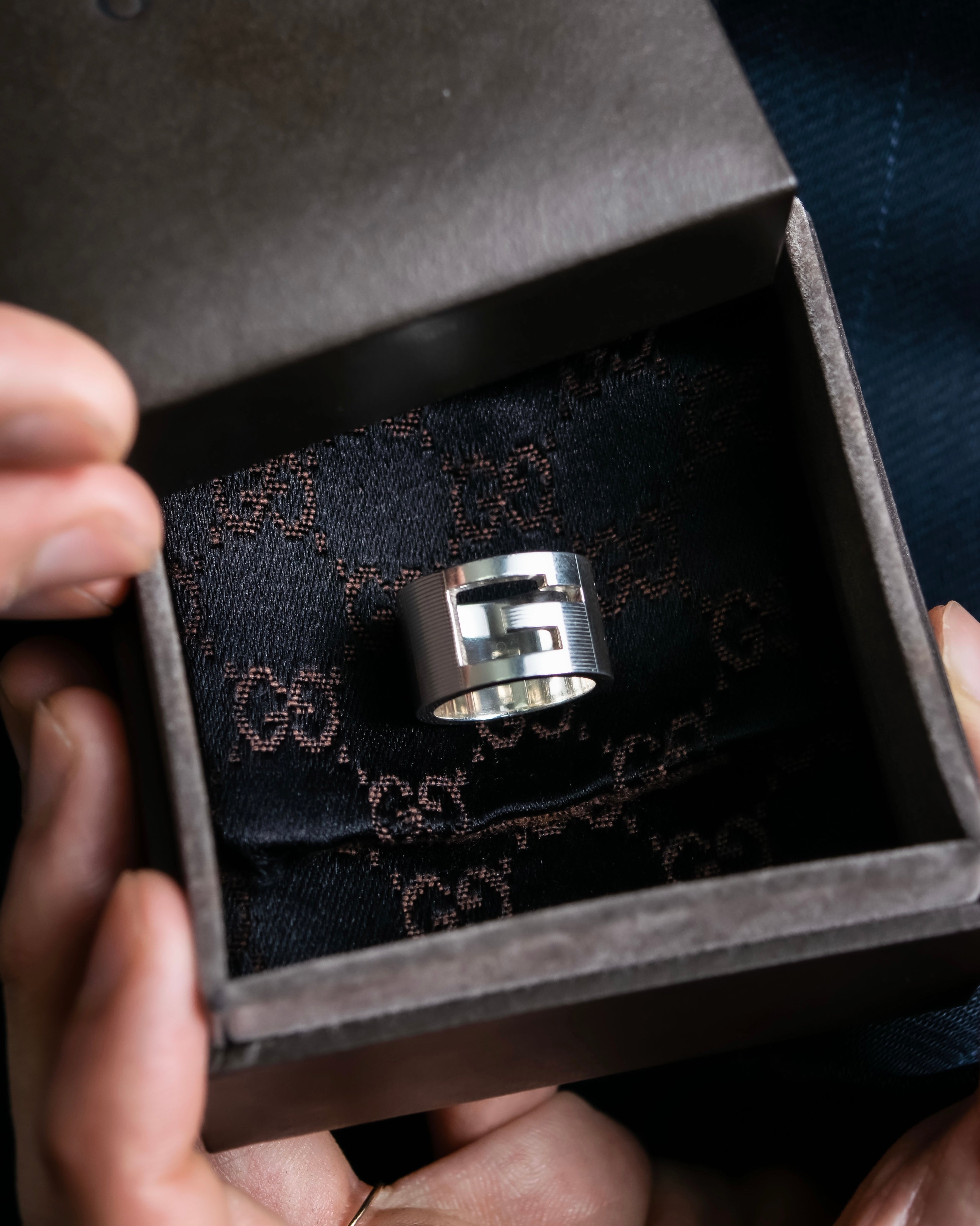 “GUCCI” G logo silver 925 ring