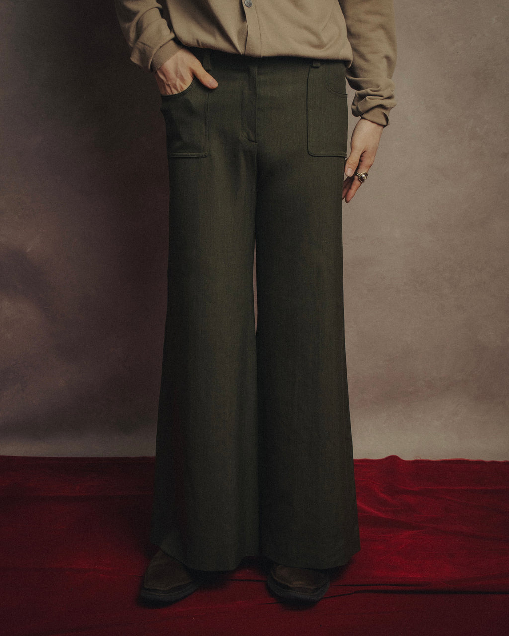 -SPECIAL- “Christian Dior” 2001 Galliano era olive wide safari trousers