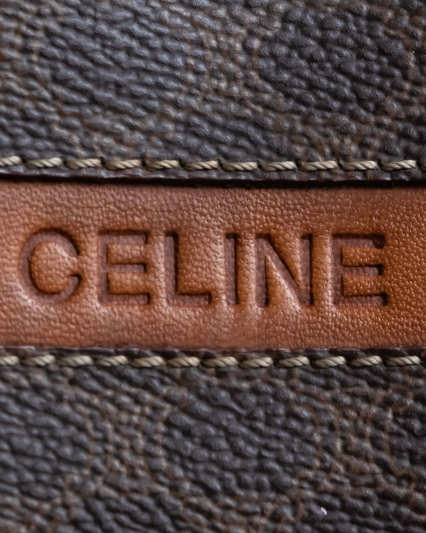 "CELINE" Macadam Pattern Three Line Handbag